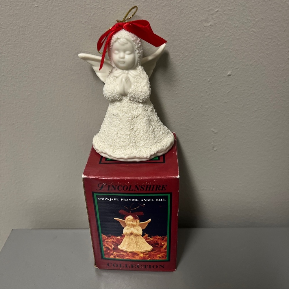 Lincolnshire Christmas Ornament Snowjade Praying Angel Bell Holiday Series w/Box